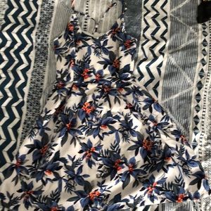 EUC Paper Crane floral cross strap mini dress